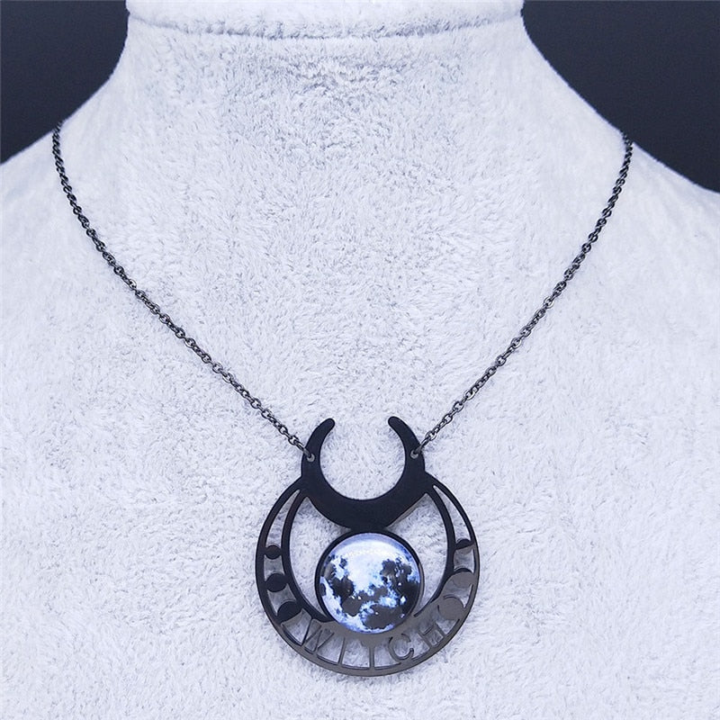 Witch Moon Stainless Steel Necklace
