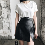 Sexy High Waist Mini Skirt PU Leather