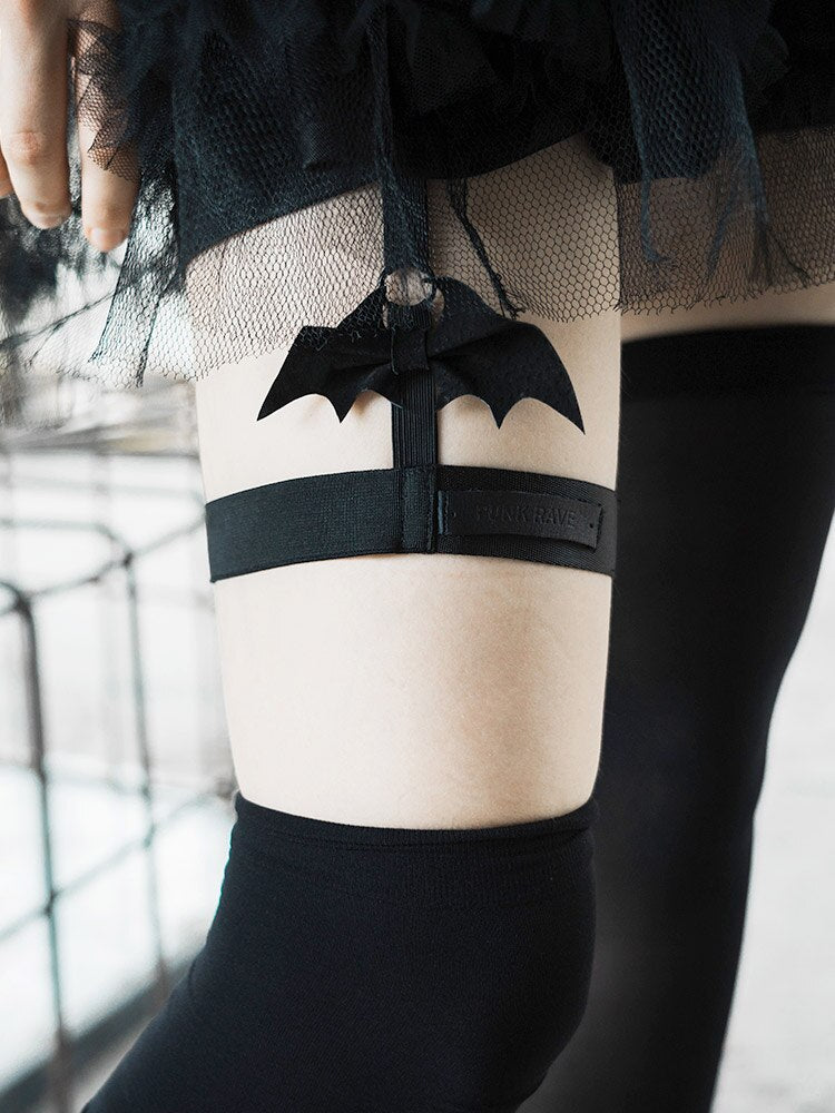 Goth Bat Black Leg Ring