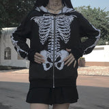 Skull Printed Hooded Halloween