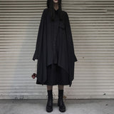 Gothic Oversize Black Shirt Long Sleeve