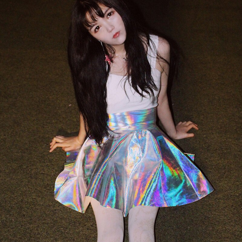 Sexy Reflectived Colorful Mini Skirts