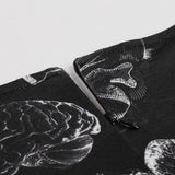 Casual Skull Print Gothic Dress Asymmetric