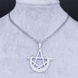 Gothic Moon and Pentagram Witchcraft Necklaces Pendants
