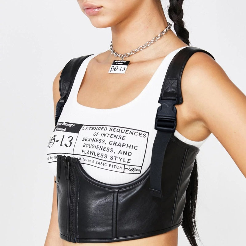 Sexy Leather Crop Top