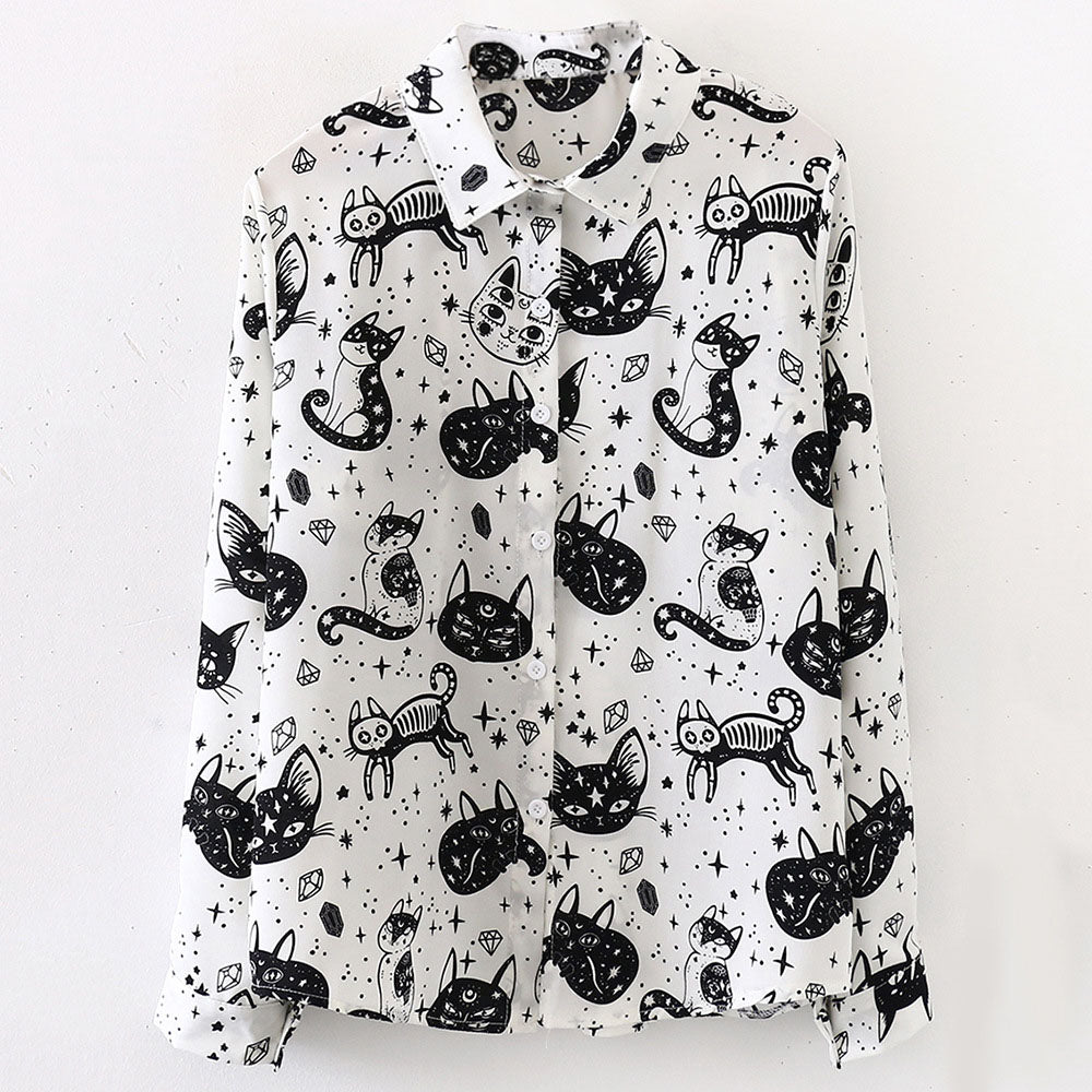 Gothic Casual Shirts Animal Print