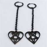 Gothic Heart Pentagram Witchcraft Earring