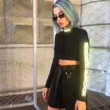 Long Sleeve Crop Top Reflective