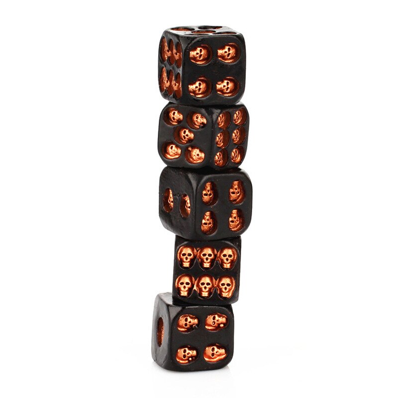 5pcs/set Black Skull Dice