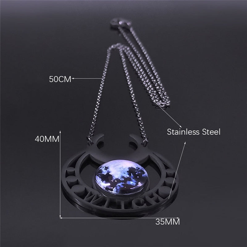 Witch Moon Stainless Steel Necklace
