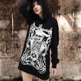 Gothic Grunge Print Hoodie