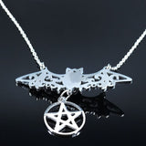 Gothic Bat Necklaces Pentagram