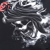 Gothic Hoodies Skull Print Zip-Up