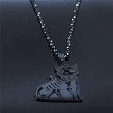 Witch Moon Cat Skull Necklace