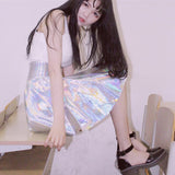 Sexy Reflectived Colorful Mini Skirts