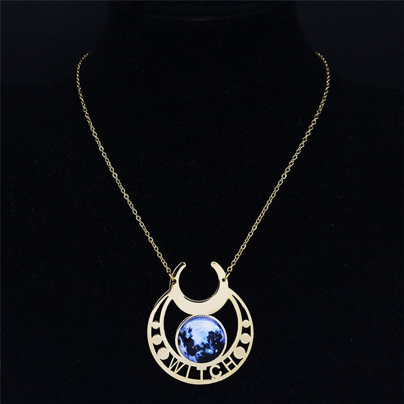 Witch Moon Stainless Steel Necklace