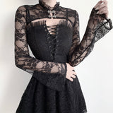 Sexy Lace Short Sweatshirts Women Tops