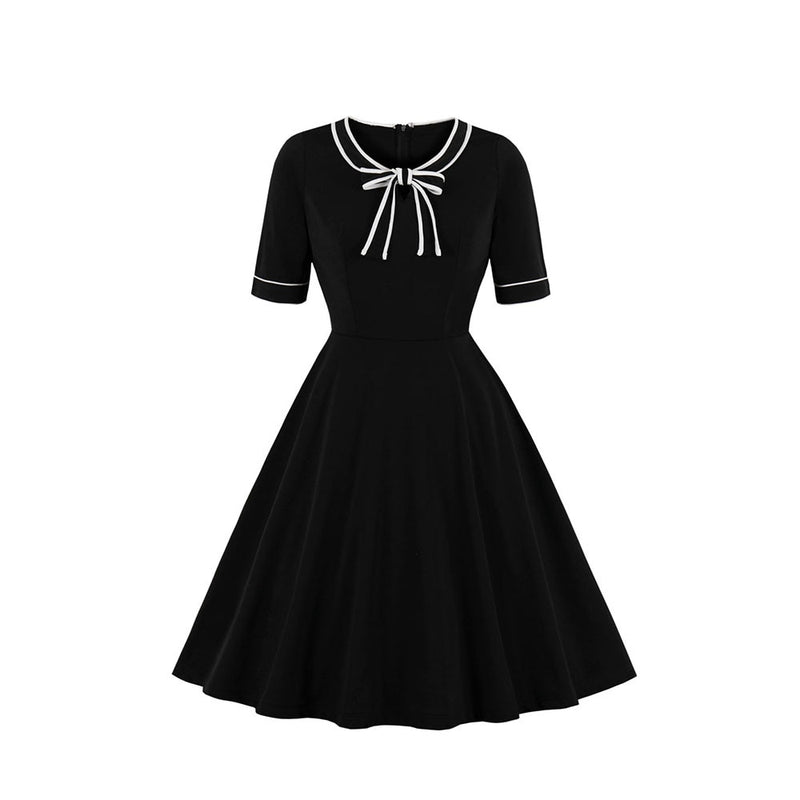 Lady Bowknot Neckline Retro Dresses