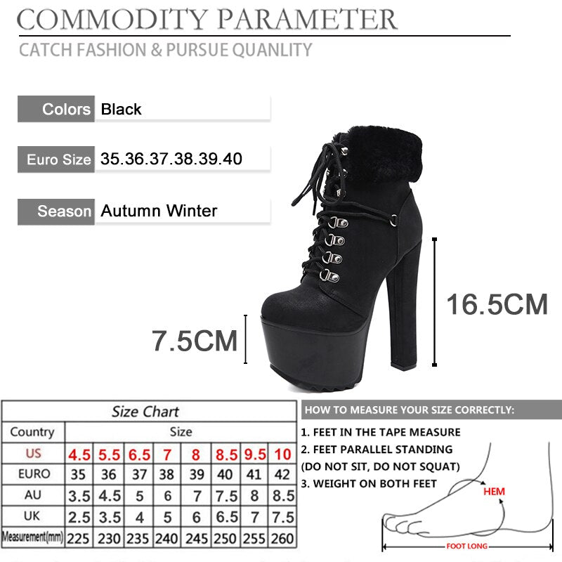 High Heels Punk Shoes Boot