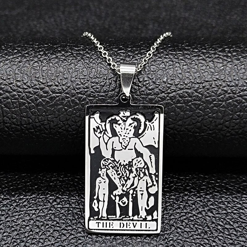 Stainless Steel Satan Necklace Silver