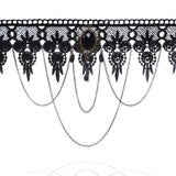 Gothic Chokers Crystal Black Lace