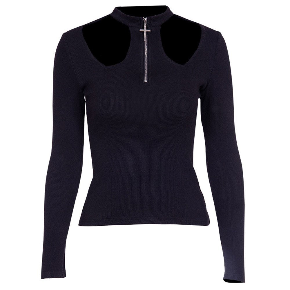 Gothic Sweaters Black Chic Cool