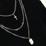Punk Retro Crossing Chain Necklace