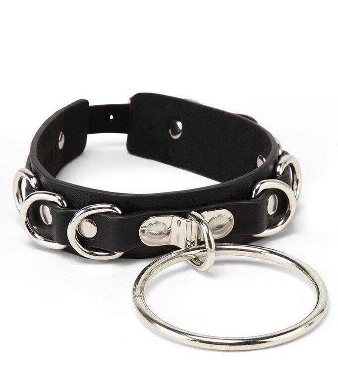 Gothic Punk Collar Choker Circle Rivets