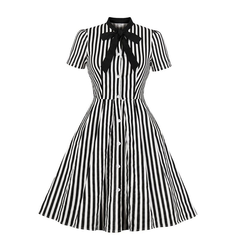 Vintage Stripe Midi Dress