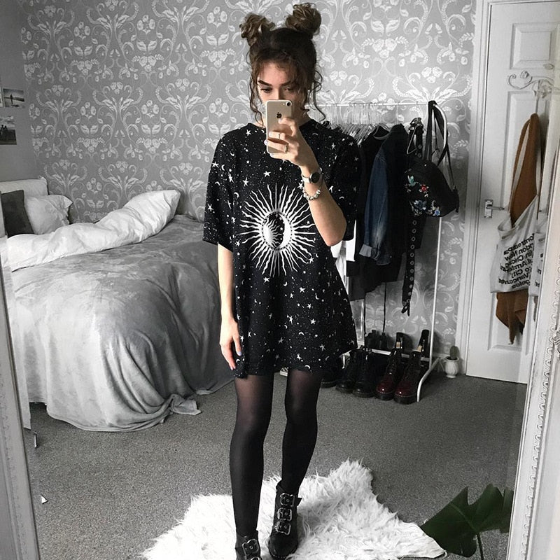 Short Sleeve Print Dress