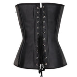 Punk Rock Faux Leather Buckle-up Halter Corset