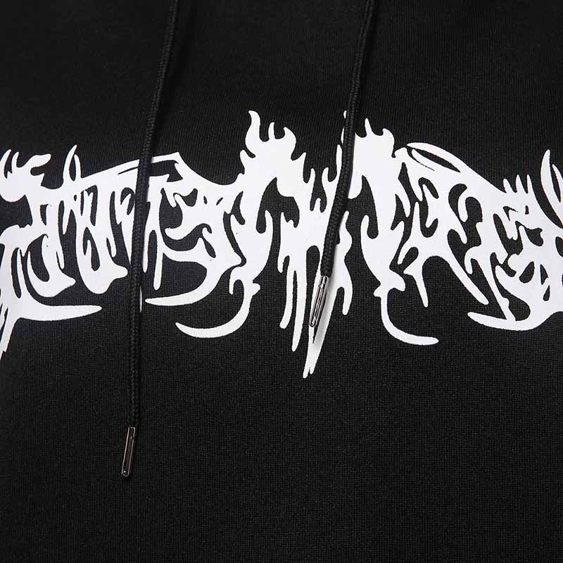 Gothic Letter Print Hoodie