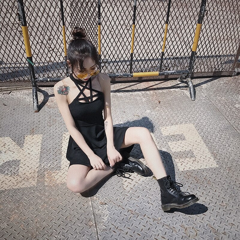 Sexy Halter Black Dress