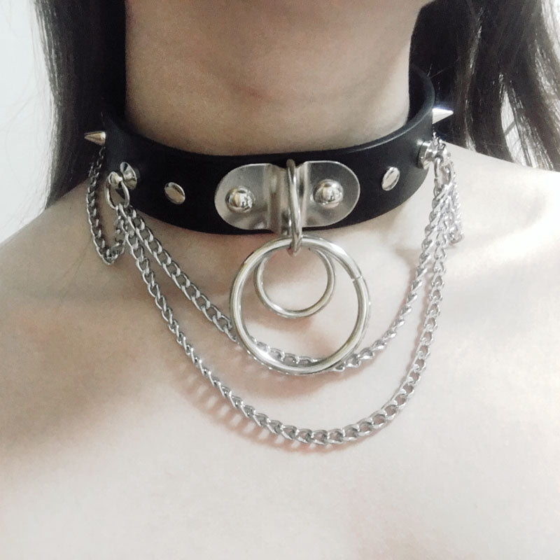 Handmade Punk Gothic Leather Choker