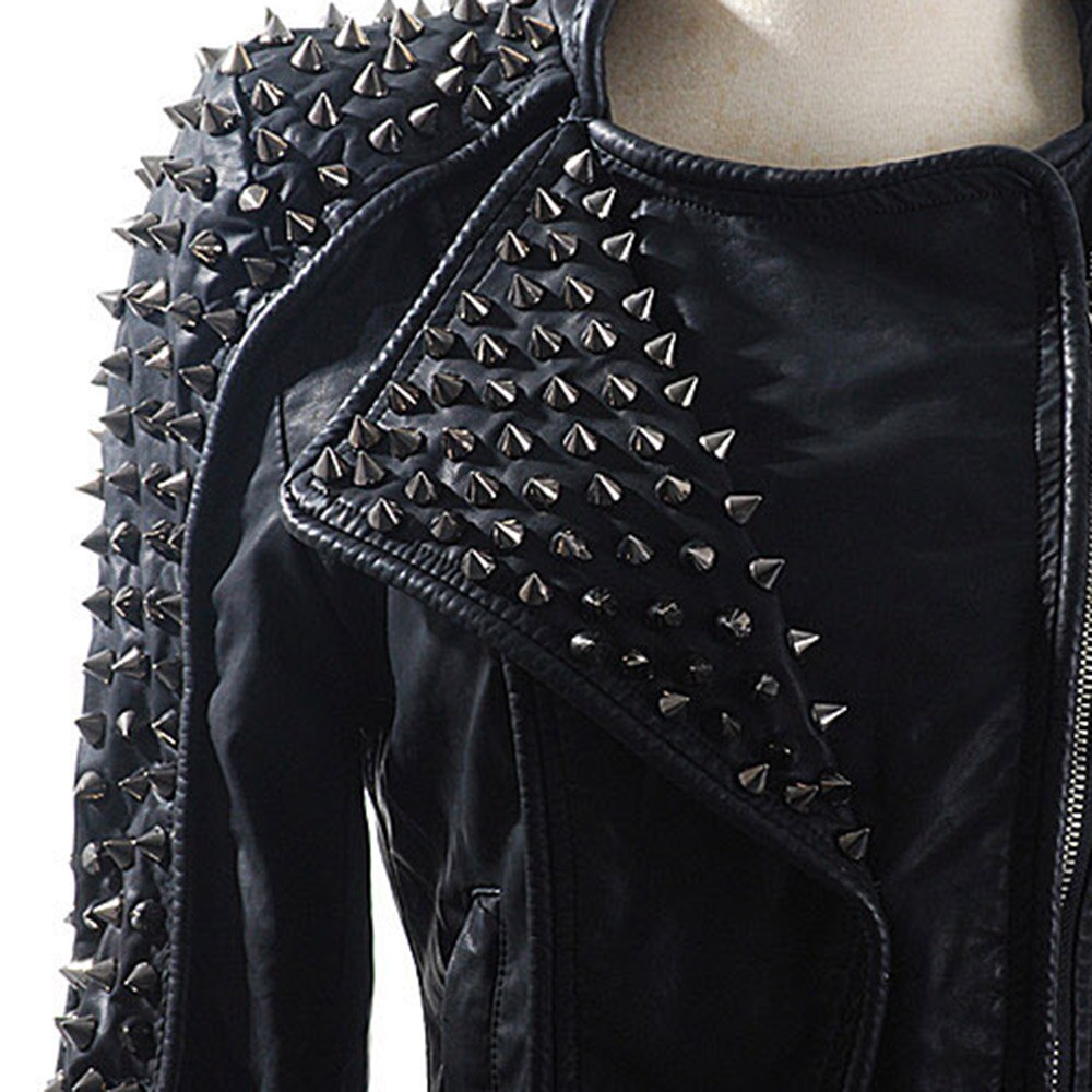 Punk Rivet Faux Leather PU Jacket