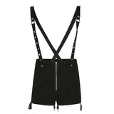 Punk Rock Bandage Shorts Black