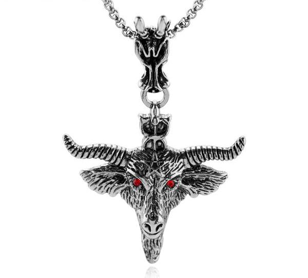 Occult Red Eye Goat Necklace