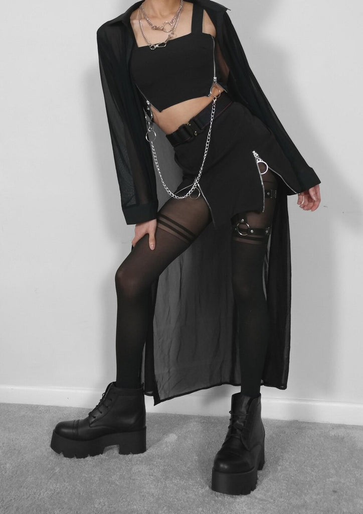 Mini Skirt Sexy Crop Top Two Pieces Sets