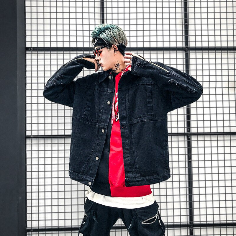 Hip Hop Men Denim Jackets