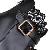 Leather Lace Ankle Shoes High Heel