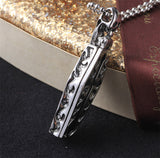 Gothic Cross Stainless Steel Coffin Necklace
