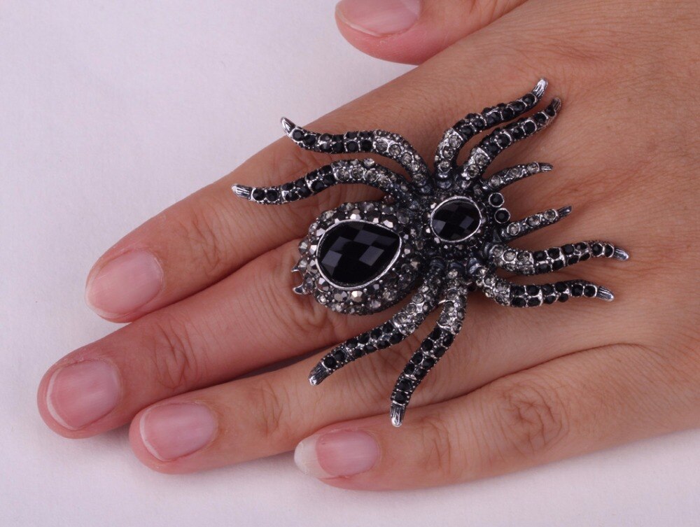 Spider Stretch Ring Scarf Clasp Halloween Party