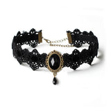 Bohemia Lace Gothic Tattoo Choker Crystal