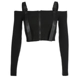 Gothic Tops Sexy Slash Neck High