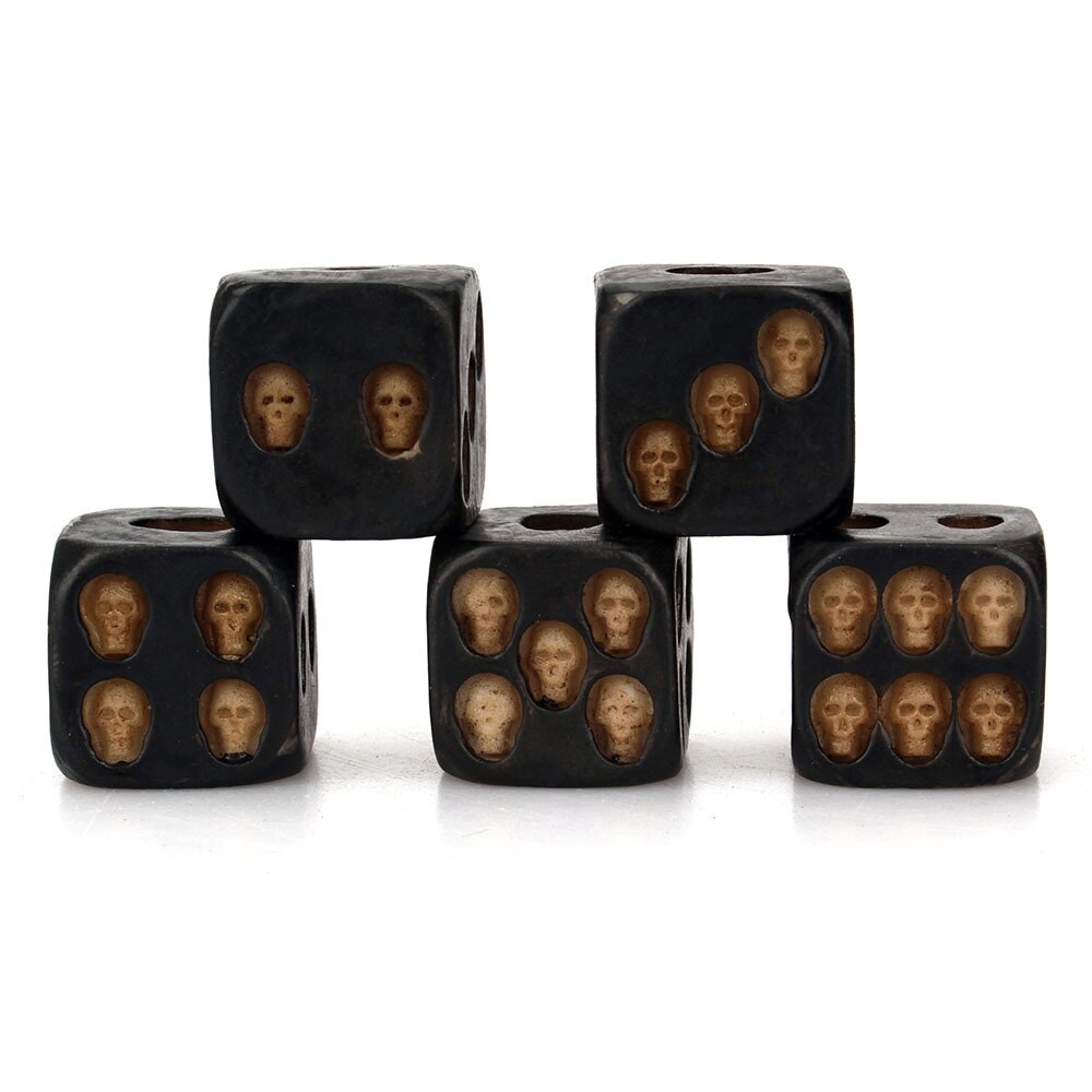 5pcs/set Black Skull Dice