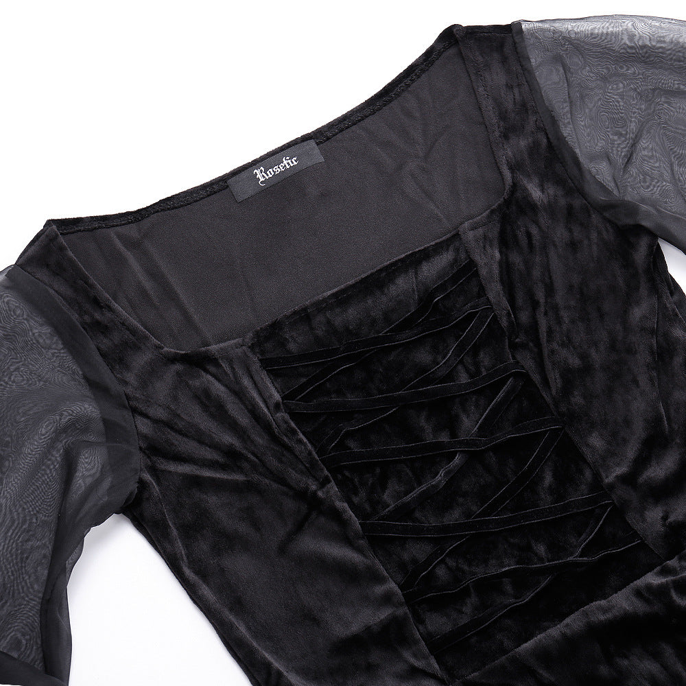 High Waist Plain Mesh Dresses