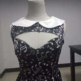 Dress Women Musical Notes Print
