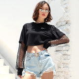 Fish net Long-sleeve Hooded