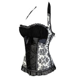 Floral Zipper Overbust Corset
