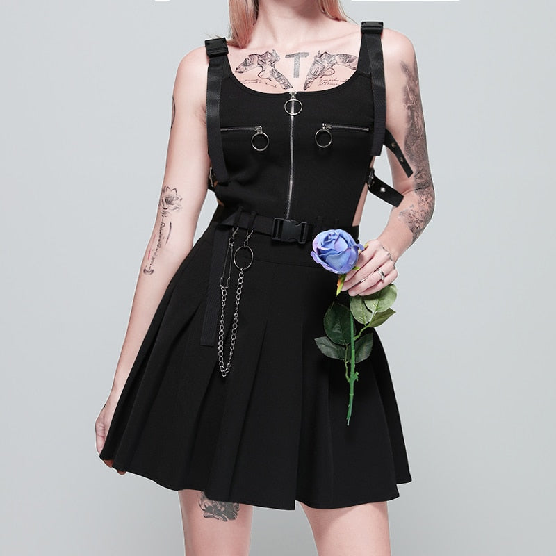 Hollow Out Buckle Belt Dresses